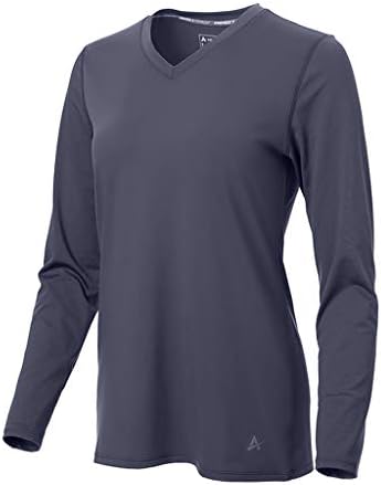 Arctic Cool Women's V-Neck Instant Cooling Moisture Wicking Performance UPF 50+ Long Sleeve Shirt | Lightweight Breathable Top for Running, Workout