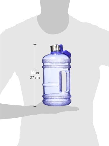 New Wave Enviro Iconic 1 Gallon Round BPA Free Water Bottle with Stainless Steel Cap and Integrated Handle, Ideal for Gym and Outdoor Life, Blue
