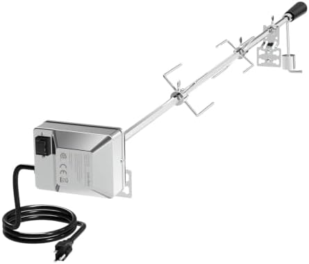 onlyfire Universal Grill Rotisserie Kit with 37"×1/2" Hexagon Spit Rod | Stainless Steel 110V Electric Motor, Does Not Fit Weber Gas Grills
