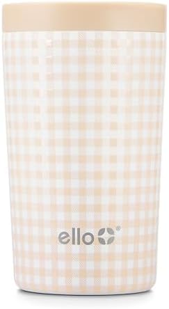 Ello Miri 16oz Insulated Stainless Steel Travel Mug with Slider Lid, Black Marble