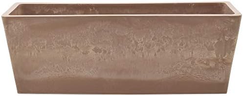 Arcadia Garden Products PSW U45CT Plastic/Stone/Wood Composite Simplicity Window Box, No Drainage Hole (Drillable), 17.5" x 7" x 6", Cement Color
