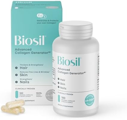 Biosil Collagen Booster Supplement - 120 Original Capsules - Patented ch-OSA Activator for Skin, Hair, Nails & Joints - Supports Natural Production - 60-Day Supply
