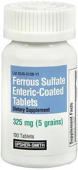 Ferrous Sulfate 325 mg - 100 Tablets
