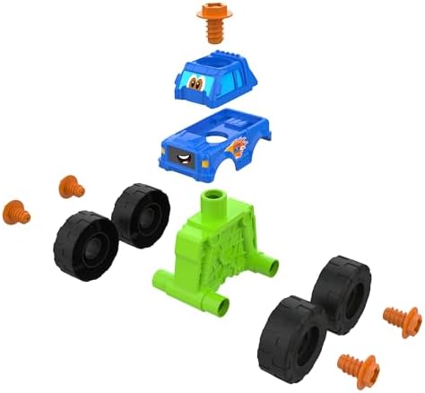 BUILD-A-BUDDY John Deere Tractor Toy and Toy Drill - Toddler STEM Take Apart Toys with 16 Individual Pieces and Kids Tools - Kids Building Toys Ages 3 Years and Up