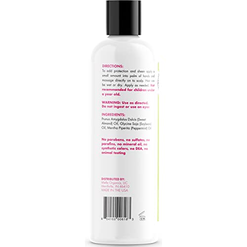 Mielle Organics Mint Almond Oil - Lightweight Dry Scalp Oil to Lock in Moisture and Help Encourage Longer