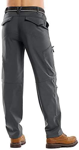 Men's Waterproof Pants Fleece Lined Insulated Winter Hiking Ski Snow Pants