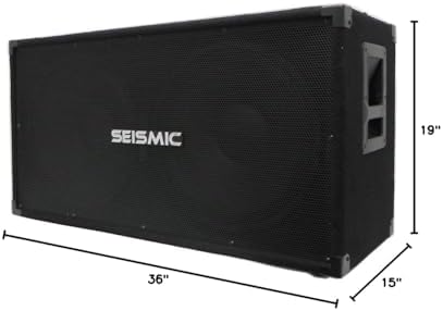 Seismic Audio - 215 Bass Guitar Speaker Cabinet 2x15 PA DJ 600 Watts Dual