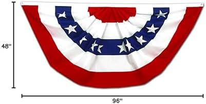 Annin Flagmakers American Flag Pre-Pleated Full Fans Bunting Decorations