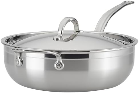 Hestan ProBond Forged - Professional Clad Stainless Steel All-In-One Pan, 5 Quart, with Helper Handle, Induction Compatible