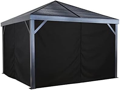 Sojag Set of 4 12' x 12' Curtains for South Beach Outdoor Gazebo - Black