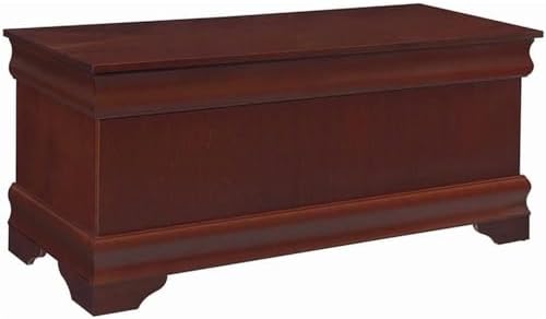 BOWERY HILL Traditional Wood Cedar Blanket Chest, Warm Brown Finish, 47" W x 17" D x 20" H, Cedar-Lined Interior, Solid Pattern