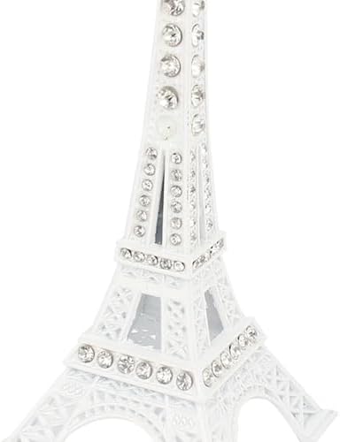 uxcell Plastic Mini Eiffel Tower Figurine Statue Model Desk Decor 13cm White
