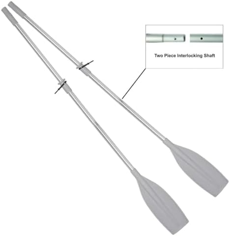 Oceansouth Aluminum Boat Oars with Oar Stops – 2-Piece Split Shaft Rowing Oars for Dinghies