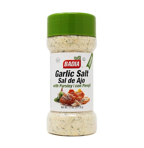 Badia Garlic Salt with Parsley 11 oz – Savory Blend with Bold Garlic Flavor, Salt & Bright Herb Finish