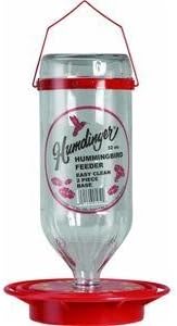 Humdinger Hummingbird Feeder Glass 32 Oz Red