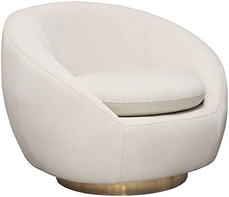 Diamond Sofa Swivel Accent Chair in Light Cream