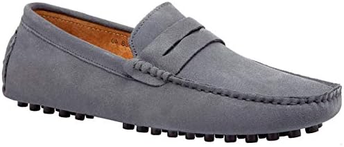 JIONS Mens Driving Penny Loafers Suede Moccasins Slip On Casual Dress Boat Shoes