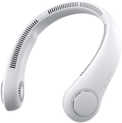 JISULIFE Portable Neck Fan, Hands-Free Bladeless, 5 Speeds, 4000 mAh