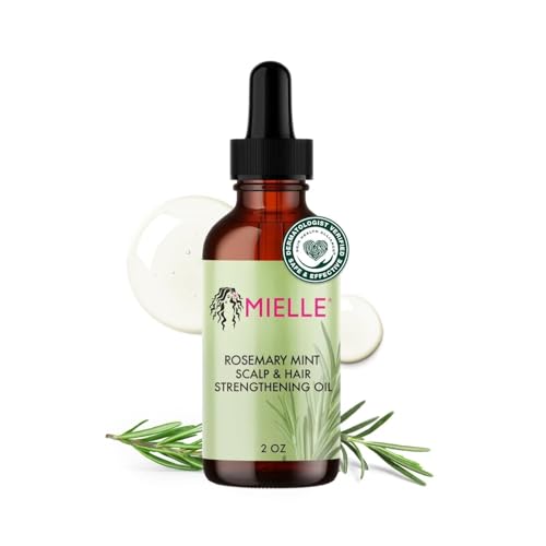 Mielle Organics Rosemary & Mint Hair Oil - Strengthening Biotin Oil Infused Frizzy & Damaged Hair Care - Split Ends & Dry Scalp Treatment to Support