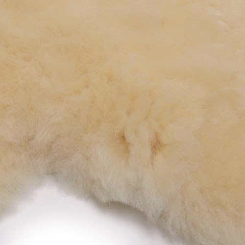 Werner Christ - Genuine Sheepskin BABYSWEET - Cuddly, Medical Fur, Ideal for Baby Carriages, as a Crawling mat or Rug. Length +/- 37.3", Color Natural Gold-Yellow
