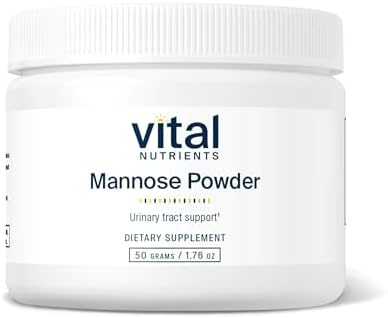 Vital Nutrients Mannose Powder 50g - Vegan D-Mannose Supplement for Urinary Tract and Bladder Support - Gluten, Dairy, Soy Free - Non-GMO - 25 Servings
