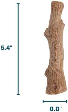 Pupstages Dogwood Dog Chew Toy, Made in the USA – Real-Wood Blend, Natural Flavor & Texture, Moderate Chewers, Small, 5.4"