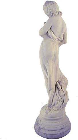 Classic Victorian Style Girl with Dove Cast Stone Garden Muse Statue | 28-Inches, Made in the USA