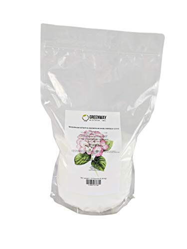 Greenway Biotech Magnesium Nitrate Fertilizer 11-0-0 with 9.6% Mg and 11% Nitrogen - 100% Water Soluble for Hydroponics Soil Foliar - Corrects Magnesium Deficiency - Made in USA - 2 Pounds