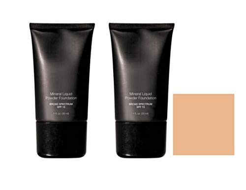 Mineral Liquid Powder Foundation Broad Spectrum SPF 15 Pack of 2 (Cameo Beige)