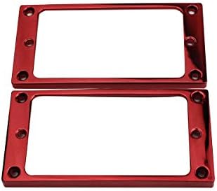 Guyker Flat Metal Humbucker Pickup Mounting Ring Set - Bridge Neck Pickups Cover Frame Replacement Part for Electric Guitar or Precision Bass(2PCS