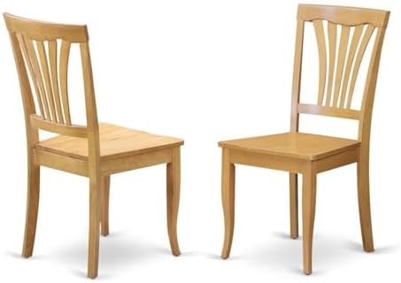 East West Furniture AVC-SBR-LC Avon Dining Chairs - Faux Leather Upholstered Wood Chairs, Set of 2, Saddle Brown