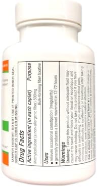Quality Choice Fiber Therapy Caplets, 100 Count Gentle Fiber Laxative with Methylcellulose for Constipation Relief, Regularity Support, Gluten-Free