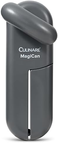 Culinare MagiCan, Manual Can Opener with Lid Release - Heavy Duty Lid Opener Kitchen Gadgets - Home Can Lid Opener Manual - Easy to Use Hand Held Effortlessly Open Cans, White, Stainless Steel