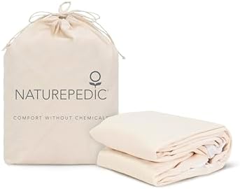 Naturepedic Organic Waterproof Mattress Protector Pad - Washable & Reusable Fitted Stretch Knit Mattress Cover - Highly Absorbent Bed Incontinence Pads - Breathable Cotton Protector for Full, 9"-16"