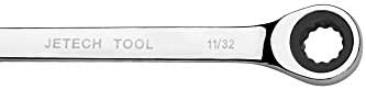 Jetech 5/16" x 11/32" Double Box End Ratcheting Wrench, SAE 72-Tooth Ratcheting Wrench, Forged Cr-V Steel, Heavy Duty for Automotive & Repairs