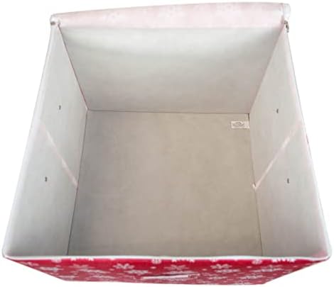 DII Christmas Storage Containers Collection Zippered with Dividers, Ornament; Large, 16x16x13, Snowflakes