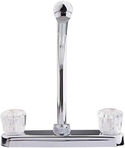 Dura Faucet DF-PK210S-BQ RV Hi-Rise Kitchen Sink Faucet (Bisque) | Tall spout with smoked acrylic knobs makes filling big pots easy.