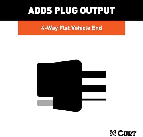 CURT 55384 Replacement Vehicle-Side USCAR 4-Way Flat Trailer Wiring Harness, T-Connector for Vehicles with OEM USCAR Plug, No Splice, Dust Cover