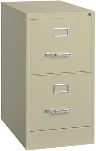 Scranton & Co 22" 4-Drawer Metal Letter Width Vertical Filing Cabinet in Beige, Lockable, Sturdy Steel Construction, Office or Home Use, Durable Letter Size File Storage