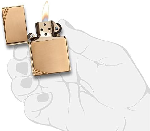 Zippo Vintage High Polish Brass Pocket Lighter with Slashes Pocket Lighter | Ideal gift for Birthdays, Father's Day, Christmas, Valentine's Day