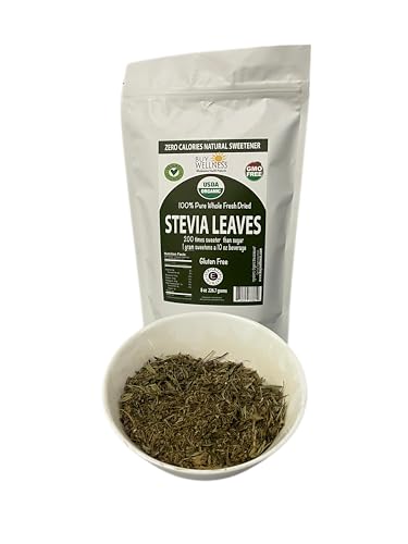 Buy Wellness Stevia Leaf Raw Certified Organic 8 oz (1/2 lb) Pure Sweet leaf Stevia NO bitterness natural sweetness & zero calories.