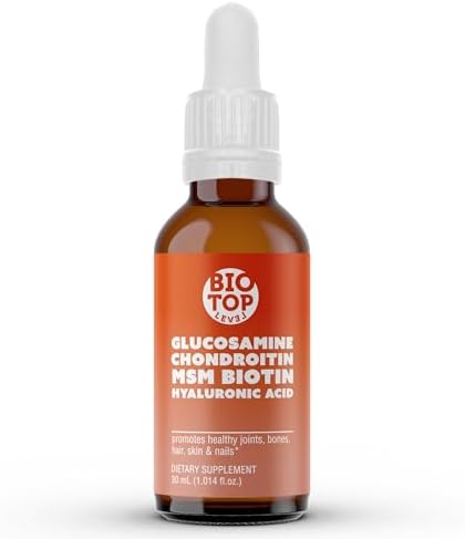 Liquid Glucosamine, Chondroitin, MSM, Biotin, Hyaluronic Acid, All in One Formula for Good Health of Joints, Bones, Hair, Skin & Nails