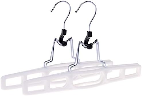 Quality Hangers 10 Pack Premium Skirt Hangers - Thin Space Saving Pant Hangers Set with Clamp, Shorts Hangers with Heavy Duty Locking Clasp