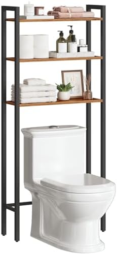 HOOBRO Over The Toilet Storage, 3-Tier Bathroom Organizer Shelf Over Toilet, Freestanding Bathroom Storage Shelves, Space Saver
