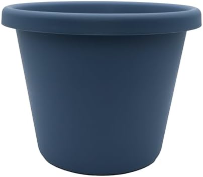The HC Companies Classic Round Plastic Plant Pot w/Rolled Rim - Lightweight & UV Resistant Flower Pot for Herbs & More - Outdoor & Indoor Plant Pots w/Drainage (15.5 inch Warm Gray, Pack of 1)