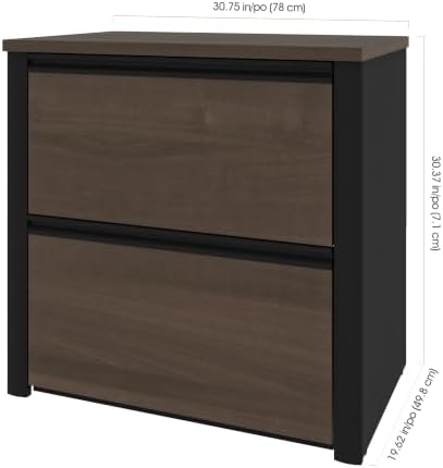 BESTAR Connexion Lateral File Drawer (Ready-to-Assemble), 30", Slate/Sandstone | Ready-to-Assemble; Adjustable leg levelers; ball-bearing drawer slides; Particle board construction