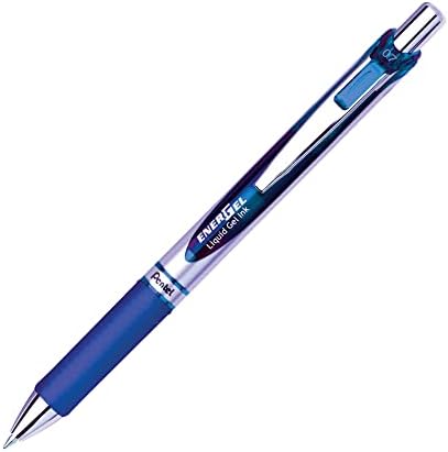 Pentel EnerGel RTX Retractable Liquid Gel Pen, (0.7mm), Medium Line, Metal Tip, Black Ink, Pack of 6 (BL77BP6A)