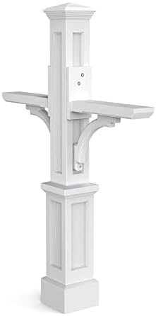 Mayne Newport Plus Double Mailbox Post for 2 Mailboxes, Black | Holds 2 post-mount mailboxes, Weather & fade resistant, All season, 15-year warranty