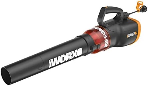 WORX 12 Amp Turbine Electric Leaf Blower for Daily Leaf Removal, WG520 | 600CFM & 110MPH Airflow, 2-Speed Control for Daily Yard Debris Clearing