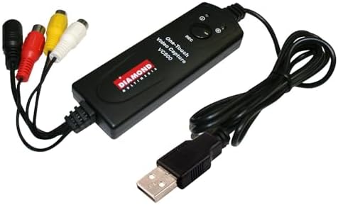 Diamond Multimedia VC500 One Touch VHS to Digital Converter – Capture & Convert VHS to Digital Files or DVD, Easy-to-Use Software, Windows 11,10 & Mac Compatible